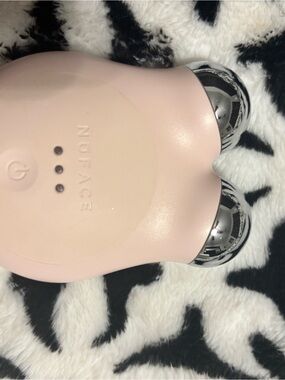 NuFace Blush Pink Facial Toning Device with Silver Spheres